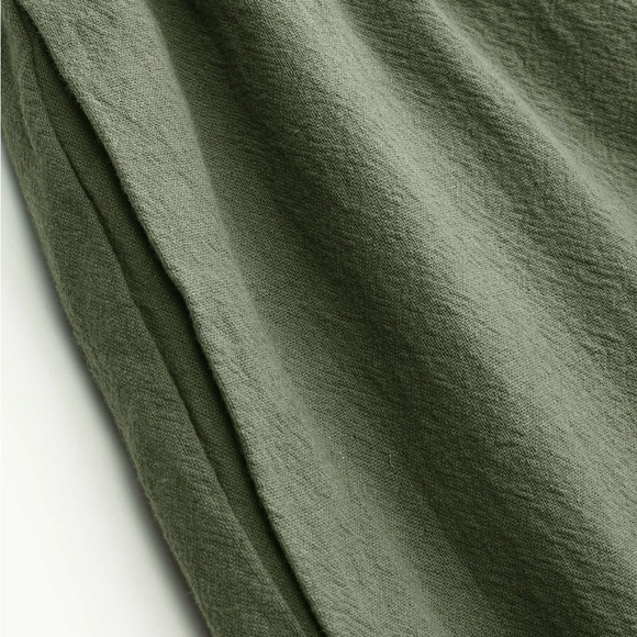 Square neck lace up ruched jumpsuit olive green 1X - Picture 4 of 11